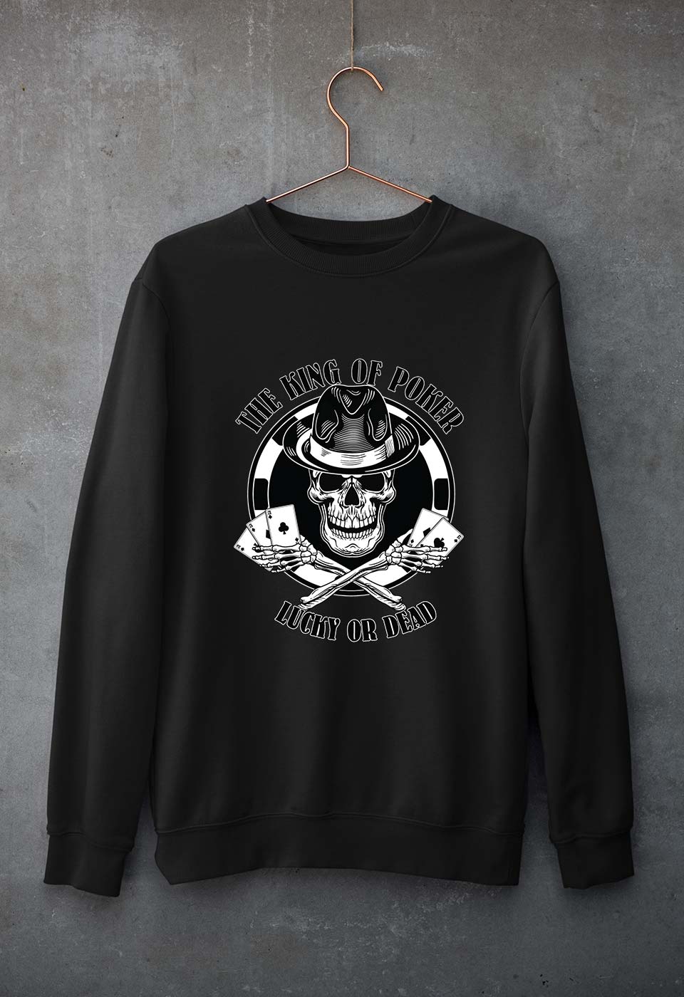 Poker Unisex Sweatshirt for Men/Women-S(40 Inches)-Black-Ektarfa.online