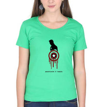 Load image into Gallery viewer, Captain America Superhero T-Shirt for Women-XS(32 Inches)-Flag Green-Ektarfa.online
