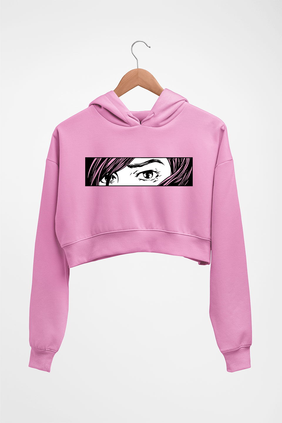 Anime Crop HOODIE FOR WOMEN-Light Baby Pink-Ektarfa.online