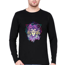 Load image into Gallery viewer, Psychedelic Lion Full Sleeves T-Shirt for Men-Black-Ektarfa.online
