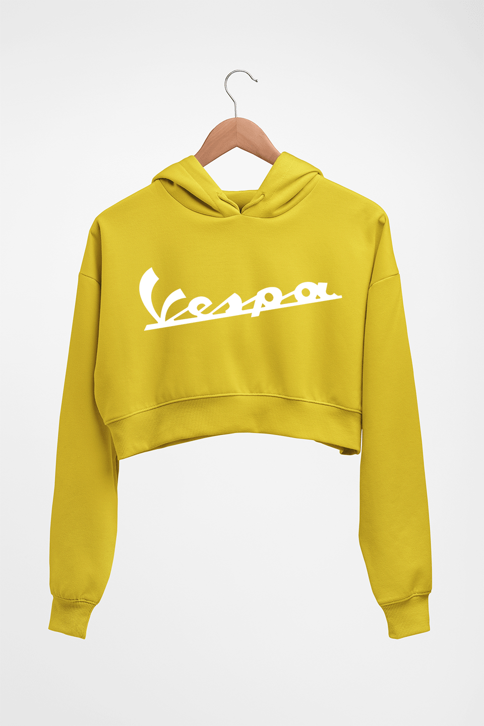 Vespa Crop HOODIE FOR WOMEN-Mustard Yellow-Ektarfa.online