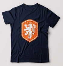 Load image into Gallery viewer, Netherlands Football T-Shirt for Men-S(38 Inches)-Navy Blue-Ektarfa.online
