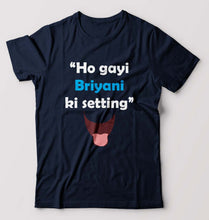 Load image into Gallery viewer, Biryani T-Shirt for Men-S(38 Inches)-Navy Blue-Ektarfa.online
