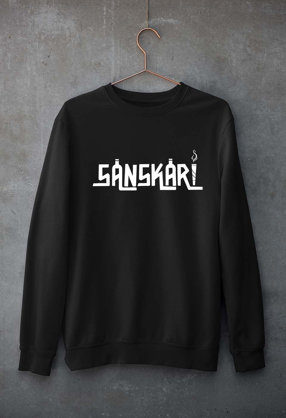 Sanskari Unisex Sweatshirt for Men/Women-Black-Ektarfa.online