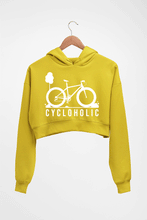 Load image into Gallery viewer, Cycloholic Crop HOODIE FOR WOMEN-Mustard Yellow-Ektarfa.online
