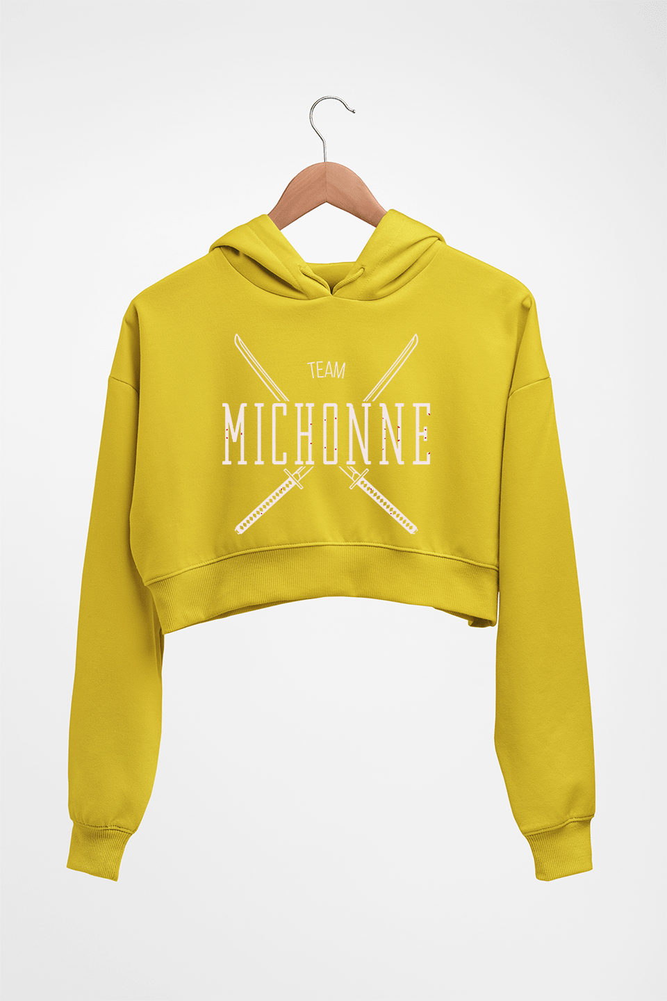 Team Michonne Crop HOODIE FOR WOMEN-Mustard Yellow-Ektarfa.online