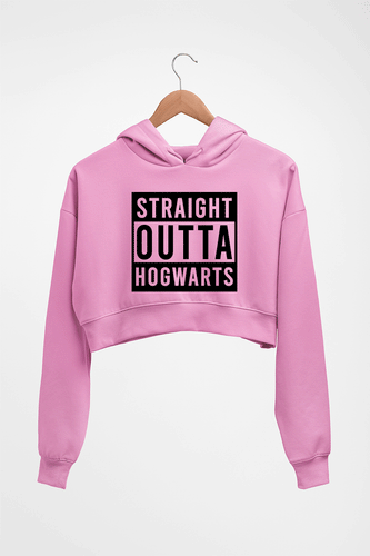 Harry Potter Hogwarts Crop HOODIE FOR WOMEN-Light Baby Pink-Ektarfa.online