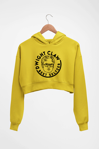 Dwight Schrute Crop HOODIE FOR WOMEN-Mustard Yellow-Ektarfa.online