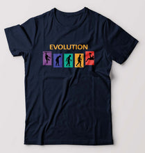 Load image into Gallery viewer, Evolution Football T-Shirt for Men-S(38 Inches)-Navy Blue-Ektarfa.online
