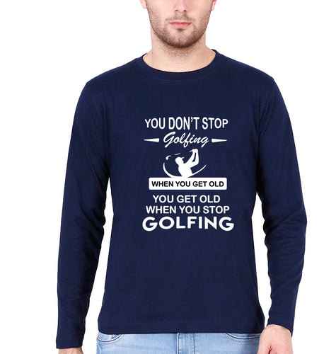 Golf Full Sleeves T-Shirt for Men-Navy Blue-Ektarfa.online