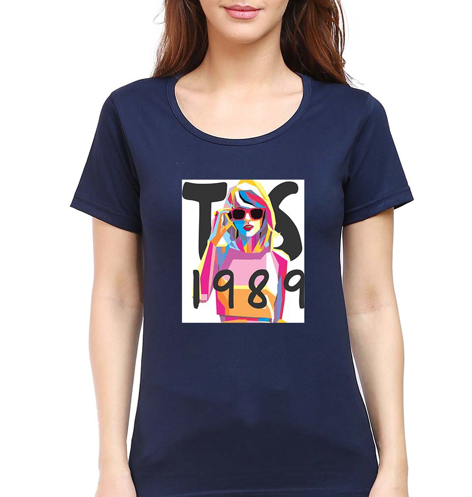 Taylor Swift T-Shirt for Women-XS(32 Inches)-Navy Blue-Ektarfa.online