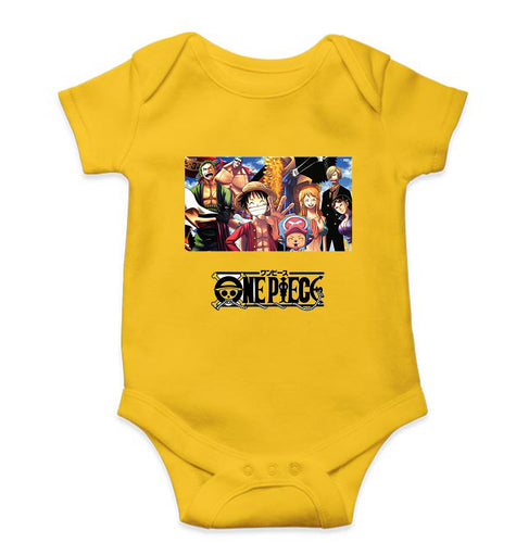 One Piece Records Kids Romper For Baby Boy/Girl-0-5 Months(18 Inches)-Yellow-Ektarfa.online