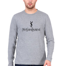Load image into Gallery viewer, YSL Full Sleeves T-Shirt for Men-Grey Melange-Ektarfa.online
