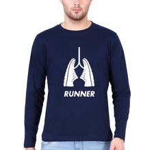 Load image into Gallery viewer, Runner Running Full Sleeves T-Shirt for Men-Navy Blue-Ektarfa.online
