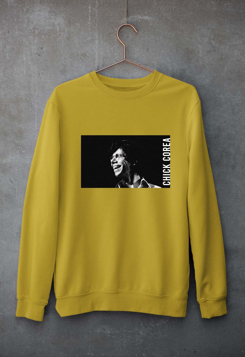 Chick Corea Unisex Sweatshirt for Men/Women-Mustard Yellow-Ektarfa.online