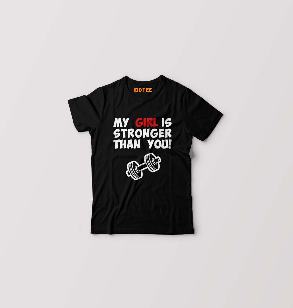 Gym Funny Kids T-Shirt for Boy/Girl-0-1 Year(20 Inches)-Black-Ektarfa.online