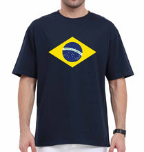 Load image into Gallery viewer, Brazil Oversized T-Shirt for Men-Navy Blue-Ektarfa.online
