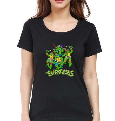 Ninja Turtles TMNT T-Shirt for Women-Black-Ektarfa.online