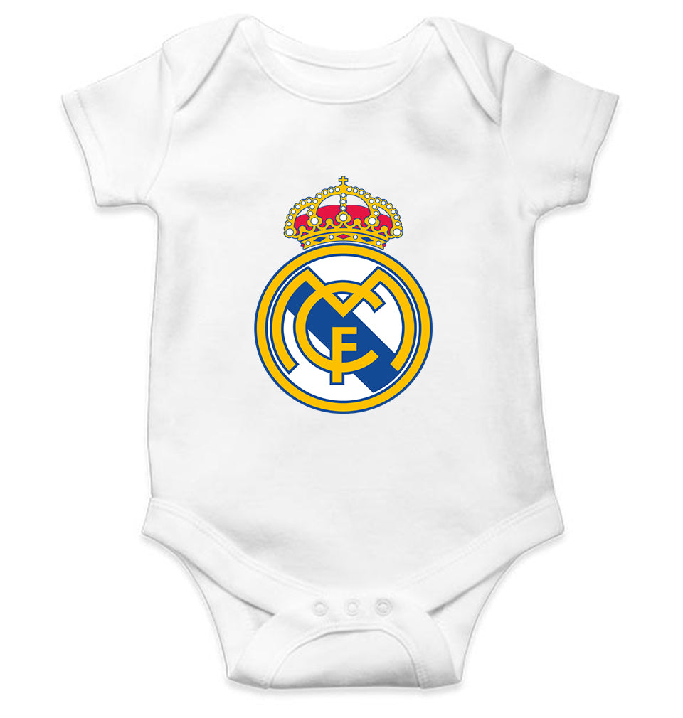 Real Madrid Kids Romper For Baby Boy/Girl-0-5 Months(18 Inches)-White-Ektarfa.online