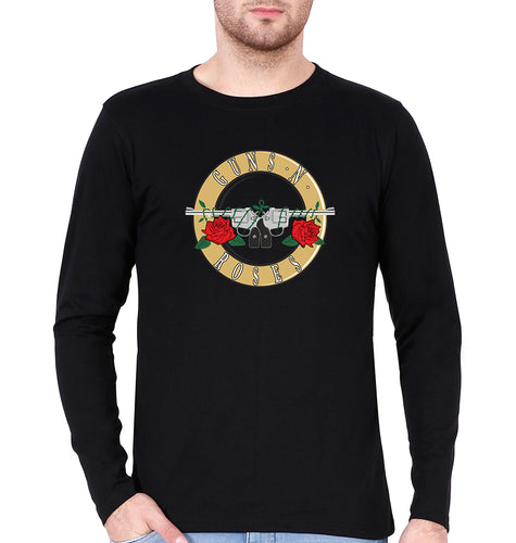 Guns and Roses Full Sleeves T-Shirt for Men-Black-Ektarfa.online