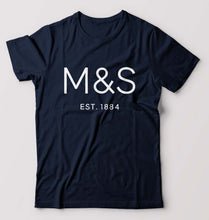 Load image into Gallery viewer, M&amp;S T-Shirt for Men-S(38 Inches)-Navy Blue-Ektarfa.online
