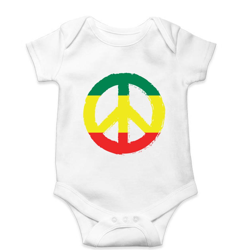 Bob Marley Peace Kids Romper For Baby Boy/Girl-0-5 Months(18 Inches)-White-Ektarfa.online