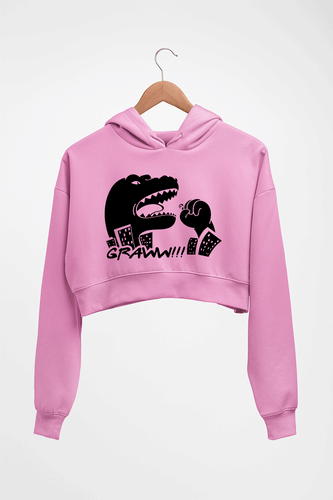 Godzilla Crop HOODIE FOR WOMEN-Light Baby Pink-Ektarfa.online