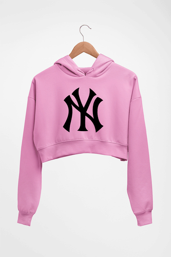 New York Yankees Crop HOODIE FOR WOMEN-Light Baby Pink-Ektarfa.online