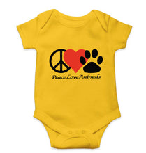 Load image into Gallery viewer, Peace Love Animals Kids Romper For Baby Boy/Girl-Yellow-Ektarfa.online
