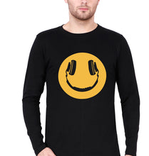 Load image into Gallery viewer, Emoji Headphone Music Full Sleeves T-Shirt for Men-Black-Ektarfa.online

