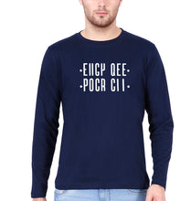 Load image into Gallery viewer, EIIGY QEE POCR CII (Fuck Off) Full Sleeves T-Shirt for Men-Navy Blue-Ektarfa.online
