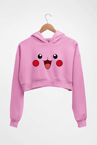 Pikachu Crop HOODIE FOR WOMEN-Light Baby Pink-Ektarfa.online