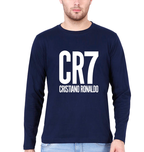 Cristiano Ronaldo CR7 Full Sleeves T-Shirt for Men-Navy Blue-Ektarfa.online