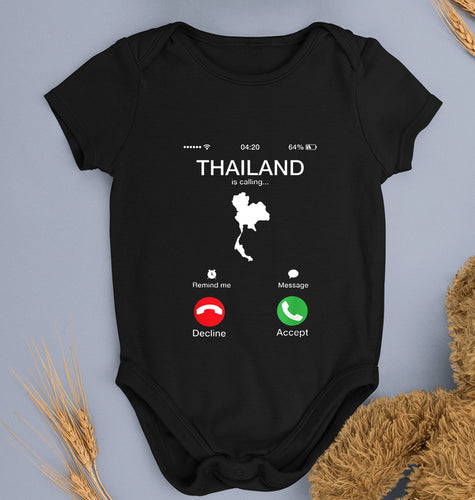 Thailand Calling Kids Romper For Baby Boy/Girl-0-5 Months(18 Inches)-Black-Ektarfa.online