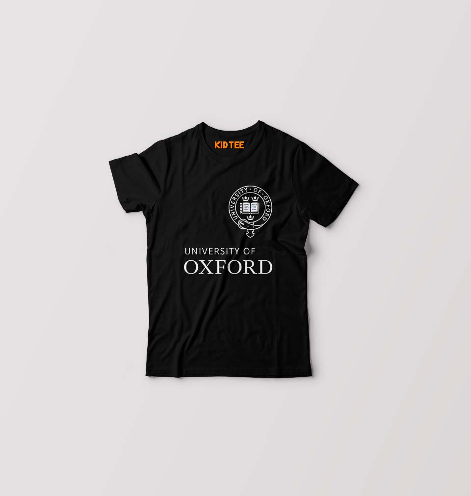 University of Oxford Kids T-Shirt for Boy/Girl-Black-Ektarfa.online