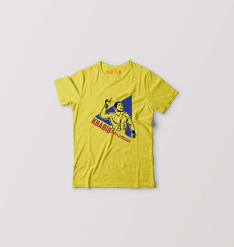 Khabib Nurmagomedov Kids T-Shirt for Boy/Girl-Yellow-Ektarfa.online