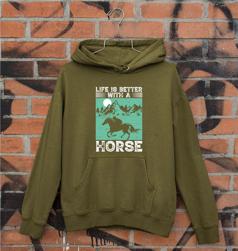 Horse Riding Unisex Hoodie for Men/Women-Olive Green-Ektarfa.online