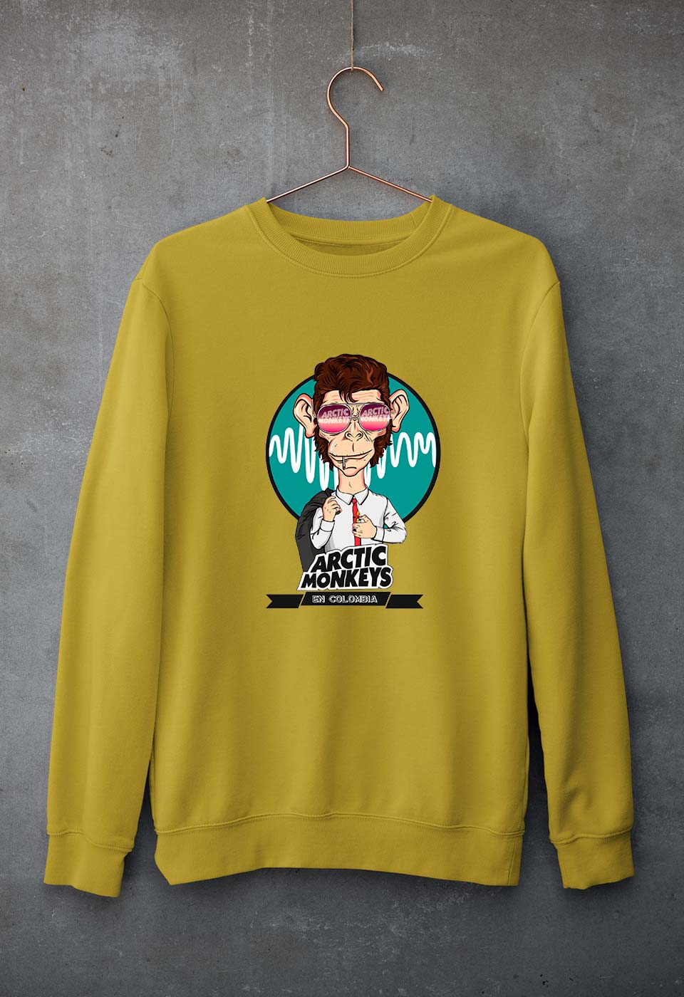 Arctic Monkeys Unisex Sweatshirt for Men/Women-S(40 Inches)-Mustard Yellow-Ektarfa.online