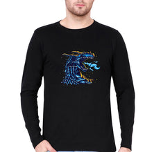 Load image into Gallery viewer, Dragon Full Sleeves T-Shirt for Men-S(38 Inches)-Black-Ektarfa.online
