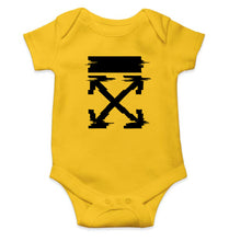 Load image into Gallery viewer, Off White Tee Kids Romper For Baby Boy/Girl-0-5 Months(18 Inches)-Yellow-Ektarfa.online
