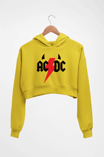 Load image into Gallery viewer, ACDC Crop HOODIE FOR WOMEN-Mustard Yellow-Ektarfa.online
