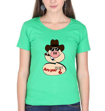 Load image into Gallery viewer, Pig Funny T-Shirt for Women-XS(32 Inches)-Flag Green-Ektarfa.online
