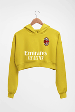 Load image into Gallery viewer, A.C. Milan 2021-22 Crop HOODIE FOR WOMEN-Mustard Yellow-Ektarfa.online

