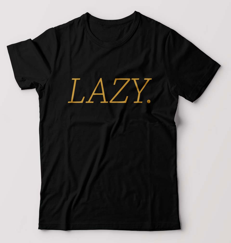 Lazy T-Shirt for Men-S(38 Inches)-Black-Ektarfa.online