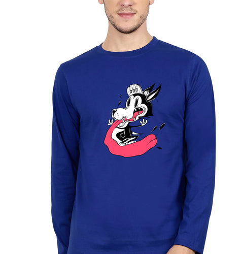 Funny Wolf Full Sleeves T-Shirt for Men-Royal Blue-Ektarfa.online