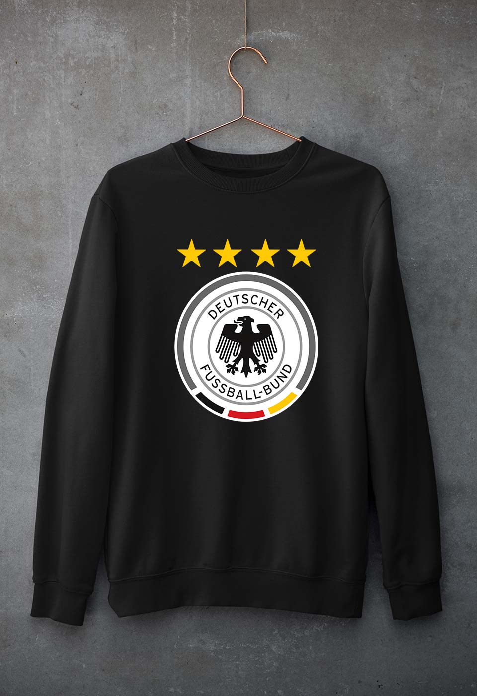 Germany Football Unisex Sweatshirt for Men/Women-S(40 Inches)-Black-Ektarfa.online