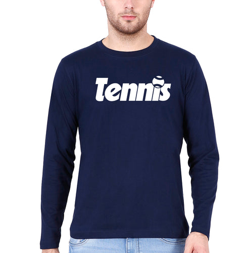 Tennis Full Sleeves T-Shirt for Men-Navy Blue-Ektarfa.online