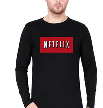Load image into Gallery viewer, Netflix Full Sleeves T-Shirt for Men-Black-Ektarfa.online
