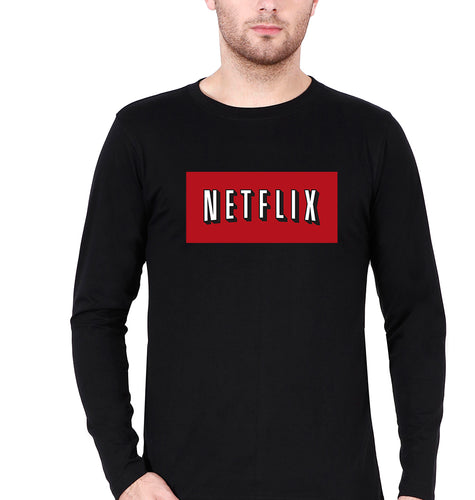 Netflix Full Sleeves T-Shirt for Men-Black-Ektarfa.online