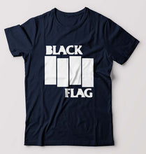 Load image into Gallery viewer, Black Flag T-Shirt for Men-S(38 Inches)-Navy Blue-Ektarfa.online
